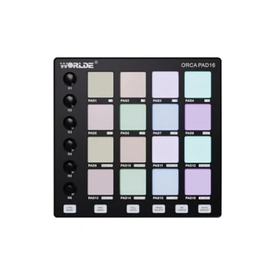 Imagen de Worlde Orca Pad 16 Controlador de Rendimiento con Pads Retroiluminación RGB, USB 2.0, Negro