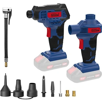 Imagen de Güde Compresor de batería y kit bomba aire KLS 18 0 (18 V, presión máxima: 7 bar, eff. Cantidad entrega: 30 l/min, flujo aire: 45 m3/h, luz trabajo LED, manómetro digital, sin