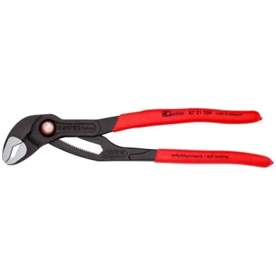 Imagen de Knipex Cobra® QuickSet Tenaza para bombas de agua gris atramentado, recubiertos plástico antideslizante 250 mm (cartulina autoservicio/blíster) 87 21 SB