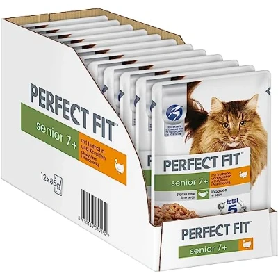 Imagen de Senior 7+ Comida húmeda para Gatos con Pavo y Zanahorias, 12 Bolsas de x 85 g Premium Mayores a Partir 7 años, apoyar la Salud