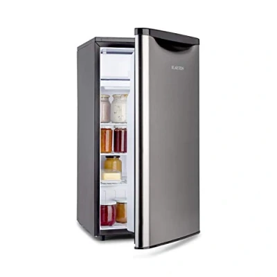 Imagen de Klarstein Yummy Refrigerador con compartimento congelador,R600a, 42 dB, 1 x estante de rejilla, incluye bandeja goteo, 90 L, congelador: 8 litros, refrigerador: plateado