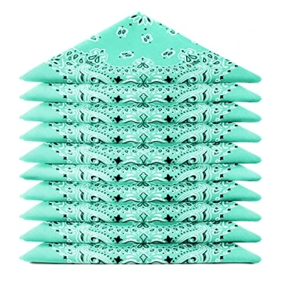 Imagen de Karl Loven EL BANDANA Lote de bandanas 100% Algodon primera calidad Paisley Panuelo Cabeza Cuello Bufanda Juego 20 Jade (Modello Mandala)