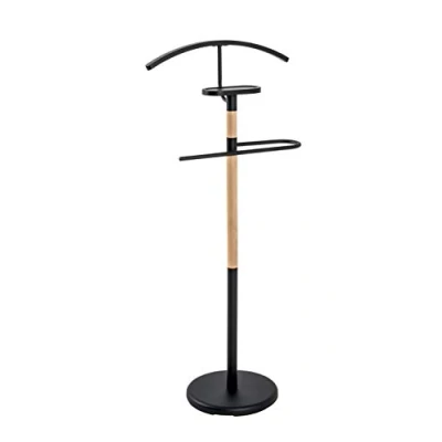 Imagen de HAKU Möbel aparcacoches haya, negro, Madera maciza, metal Dim.: AN 47 cm x AL 112 P 29 cm, Estilo: Moderno