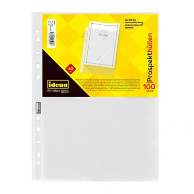 Imagen de Idena 376002 Cubierta de carpeta formato DIN A4, granulada, 40µ, 100 unidades