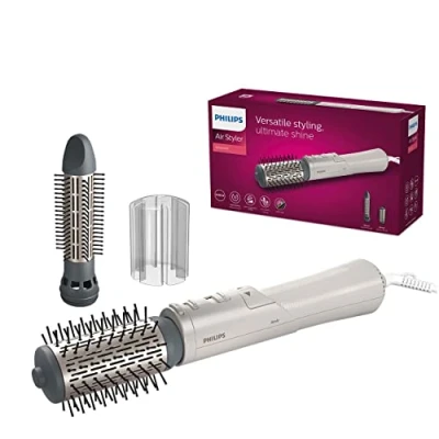 Imagen de Philips Moldeador de Pelo Serie 7000, Iónico, 1000w Potencia, 2 accesorios, Cerdas Naturales, BHA710/00, Blanco