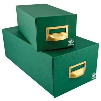 Imagen de Mariola 5 1000 Fichero cartón forrado en Geltex para fichas dimensiones 250 x 190 350 mm, color verde