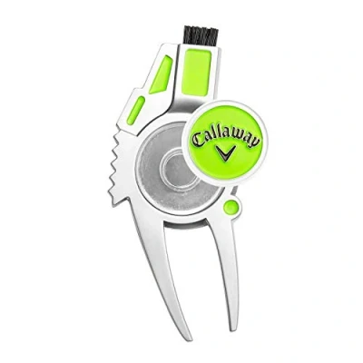 Imagen de Callaway 4 in 1 Too Herramienta de reparación Divot en 1, Unisex, Plateado/Verde, Talla única