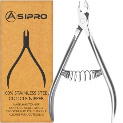 Imagen de ASIPRO Alicates Cuticulas Profesional de 10cm para Removedor Cuticulas, Corta con Puntas 4mm Cuticle Remover Manicura Profesionales Cortar y Quitar Cutículas