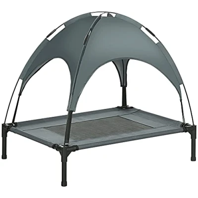 Imagen de Pawhut Cama para Mascotas con Carpa Impermeable Perro Gato Dormir en el Exterior Terraza Jardín (M: 76 x 61 76cm (LxAnxAl))
