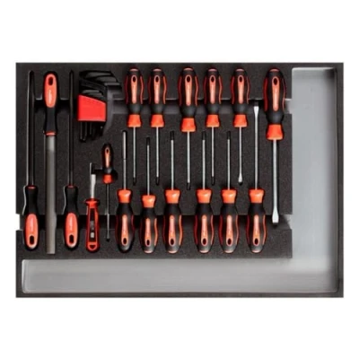 Imagen de GEDORE R22350002 Kit de atornilladores en módulo vehículo (refuerzo espuma blanda PU)