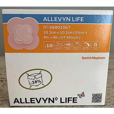Imagen de Smith &amp; Nephew Allevyn Vie Pack de 10 apósitos (10,3 x 10,3 cm)
