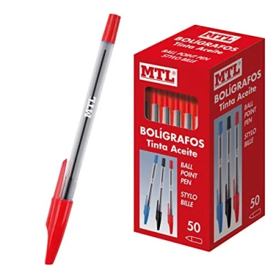 Imagen de Dohe Caja de bolígrafos con capucha 1,0 mm,Rojo, 50 Unidades (Paquete 1)