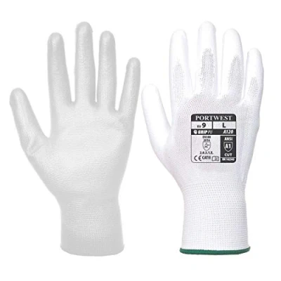 Imagen de Portwest Guante Con Palma De Pu, Tamaño: M, Color: Blanco, A120WHRM