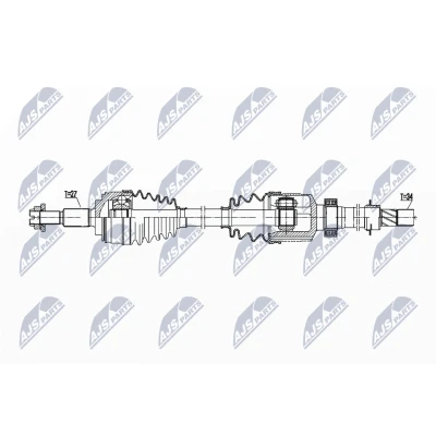 Imagen de NTY NPW RE 203 Árbol de Transmisión Eje delantero, derecha 978 DC4 automática