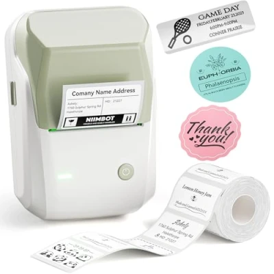 Imagen de NIIMBOT B1 Etiquetadora con 1 Rollo de Papel Etiquetas, Impresora Etiquetas Bluetooth, 20 50mm Ancho impresión, Compatible iOS y Android, Verde