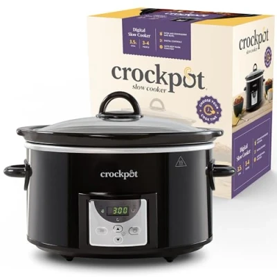 Imagen de Crock Pot Olla digital de cocción lenta 3,5 L (3 4 personas) Temporizador programable con cuenta atrás Enchufe UE 2 clavijas Negro [CSC113X]