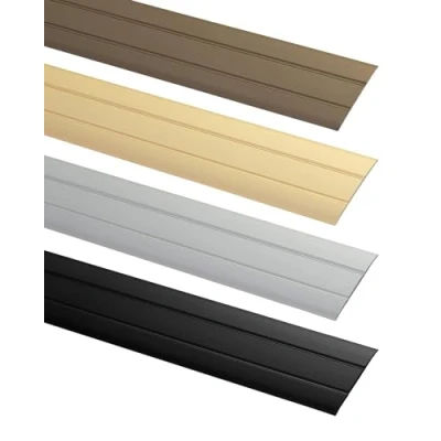 Imagen de ALPENSTAHL perfil de transición autoadhesivo, longitud 200 cm, ancho del riel la puerta: 37 mm, 1 unidad, suelo plano para suelos, laminados, etc., aluminio negro