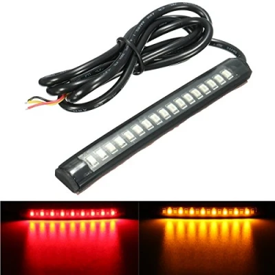 Imagen de Alamor 12V 17 LED Flexible de Tira la Motocicleta luz Freno Cola Dejar Signo ámbar + Rojo