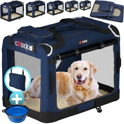 Imagen de Cadoca Transportadora Mascotas Talla XXXL Plegable 101x68x65cm Transportín Bolsa Viajes Perros Gatos