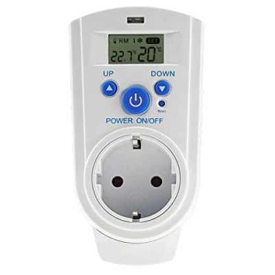 Imagen de ChiliTec Enchufe termostático con regulador de Temperatura, termostato para calefacción, Ventilador, calefacción por Infrarrojos, aparatos refrigeración