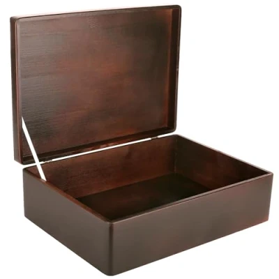 Imagen de Creative DECO XL Marrón Grande Caja Madera Decorativa Almacenaje 40 x 30 14 cm (+/ 1cm) con Tapa Cofre Navidad Decorar Regalo Decoupage Juguetes, Documentos, Objetos de Valor, Herramientas