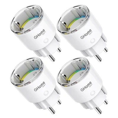 Imagen de Mini enchufe conectado WiFi, inteligente certificado TÜV con aplicación, medición de consumo eléctrico, programable Alexa y Google Home, función tiempo, Bianco, 4