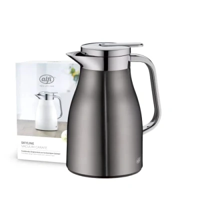 Imagen de alfi Skyline Termo, Cuerpo de Acero Inoxidable Mango plástico Inserto Cristal, Cool Grey Mat, 0,65 l