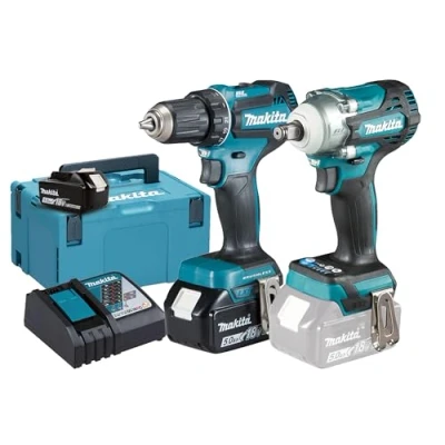 Imagen de Makita DLX2452TJ Juego de baterías (18 V, DDF485 + DTW300, 5,0 Ah, 2 y cargador)