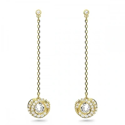 Imagen de Swarovski Pendientes Generation para Mujer, con Baño Tono Oro, Cristales de pavés, Colección