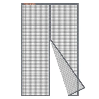 Imagen de Risareyi Mosquitera Puerta Magnética 90x215cm en Fibra de Vidrio, Cortina Exterior con Imanes Transpirables Antimosquitos para Ventana Balcon Patio Corredera, Gris