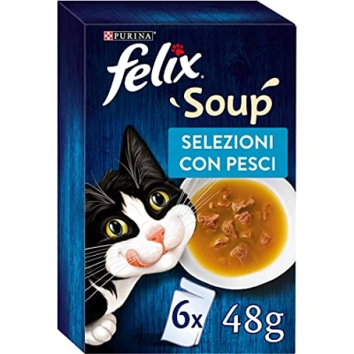 Imagen de Purina Felix Comida húmeda Original para Gatos con Bacalao, atún y Plato, 8 Paquetes 48 Sobres de g