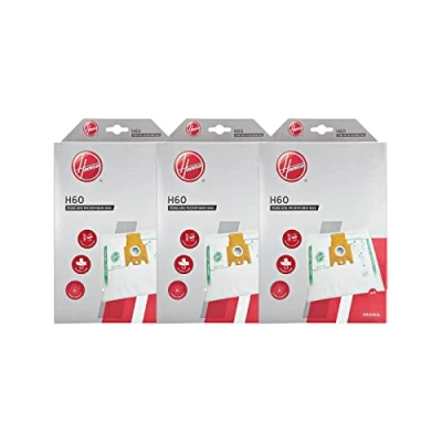 Imagen de Hoover 0 H60 Kit Microfibra 3 Paquetes de 4 Bolsas, Extrafiltrantes y Anti Olor, Original, Microsuede, White