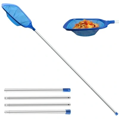 Imagen de Jsdoin 161cm Recogehojas para Piscinas Profesional,Kits de Skimmer con 1.23m Barra Telescópica Piscina, Spas, Estanques, Parque Acuatico