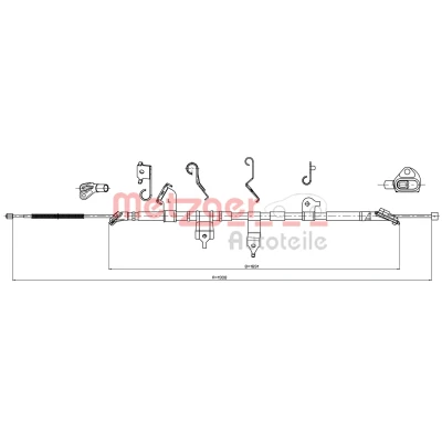Imagen de METZGER 17.1569 Cable de Freno Mano Atrás izquierda 1908/1691 Discos TOYOTA: RAV4 III SUV
