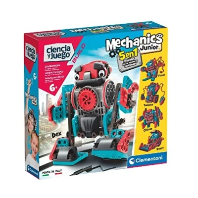 Imagen de Clementoni Mechanics Junior Robots, Juego de Construcciones para Montar 5 con Motor, Juguete Científico Stem en Español, a Partir 6 años (55473)