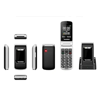 Imagen de Sunstech CELT23, Teléfono Móvil para Mayores, Fácil Uso con Tapa, Teclas Grandes, Botón SOS, Pantalla de 2,4 Pulgadas, Llamada Rápida, Sonido Fuerte, Radio FM, 1100mAh Batería, Uso, Color Negro