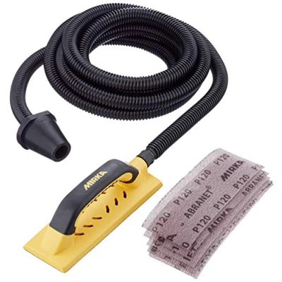 Imagen de Mirka Handy Starter Kit de Lijado manual, Juego bloques con aspiración, manguera 5 x tiras Abranet grano P80 P120 P180, sin polvo, KIT01HANDY