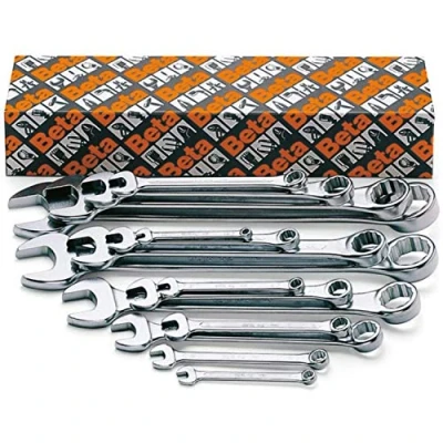 Imagen de Beta 42/s17, set chiavi inglesi combinate a forchetta e anello cromate opache 6 22 mm 1.580g, prodotto in italia