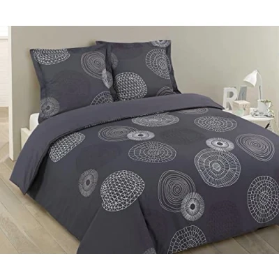 Imagen de Vision Fabrizio Juego de Funda nórdica (240 x 220 cm, 2 Fundas Almohada, 100% algodón), Color Gris