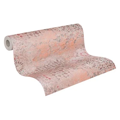 Imagen de Papel pintado Vintage Antonio Barcelona Metropolitan Stories 2 A.S. Création tejido no 10.05 m x 0.53 Marrón Naranja Fabricado en Alemania 378582 37858