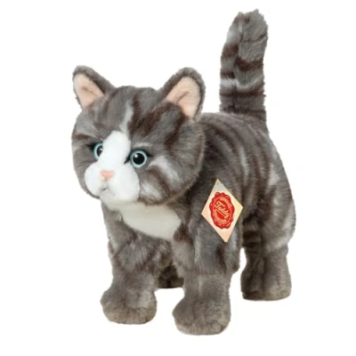 Imagen de Teddy Hermann 91822 Gato 20 cm, Peluche, Grau getigert