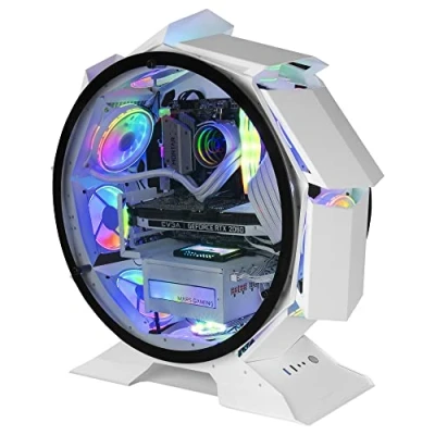 Imagen de CAJA MICROATX MARS GAMING MCORB WHITE DISE??O ESFERICO EXTREMO PREMIUM DOBLE VENTANA DE CRISTAL TE