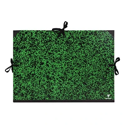 Imagen de Clairefontaine 32000C Un carton à dessin Annonay fermeture 3 cordons 32x45 cm, Vert