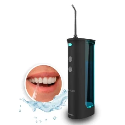 Imagen de Cecotec Irrigador Dental Bucal Portátil a Batería con 3 Boquillas ToothCare Jet Fresh. 1200RPM, Depósito de 180 ml, Inalámbrico, Resistente al Agua, IPX7, Modos y Autonomía 20 Días