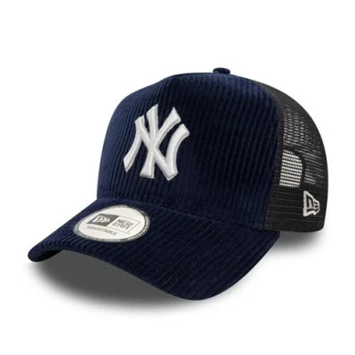 Imagen de New Era York Yankees MLB Gorra de Camionero Ajustable Malla Pana Logotipo del Equipo Sombrero Azul