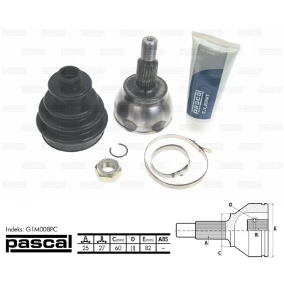 Imagen de PASCAL G1M008PC Junta Homocinética lado de rueda MERCEDES BENZ: Clase B, A