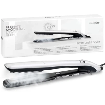 Imagen de BaByliss Plancha Steam Lustre ST595E de pelo profesional, Vapor, Iónica, 5 ajustes 170C a 210C, Placas cerámicas anchas 36mm