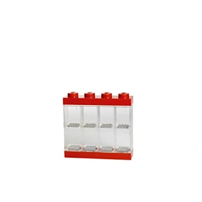 Imagen de LEGO Caja de almacenaje para minifiguras con diseño ladrillo 8, color rojo (Room Copenhagen #40650001)