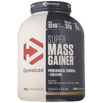 Imagen de Dymatize Super Mass Gainer Cookies&amp;Cream 2,9kg Polvo Para Ganar Peso + Carbohidratos, BCAA y Caseína