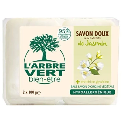 Imagen de El árbol verde jabón sólido jazmín, 2 x 100 gr